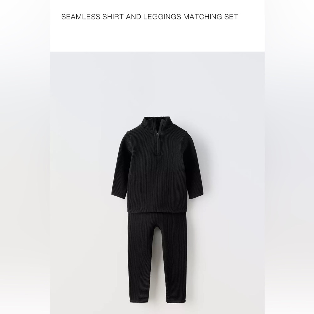 Zara Ribbed Black Zip-Up Top